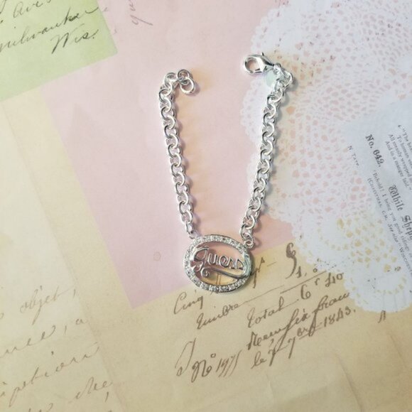 Silver Plated inchGuess inch Bracelet - Picture 2 of 4